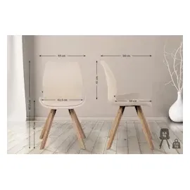 CLP 4er Set Stuhl Luna Kunststoff Stoff Samt I Kunstleder