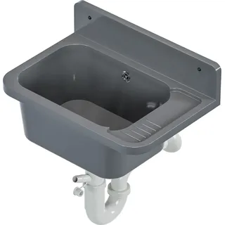 QLS Ausgussbecken Waschbecken Spülbecken Waschtrog draußen Garten Garage Werkstatt 10641 - Grau
