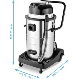 STAHLWERK Staubsauger VC-1400 ST mit 1.400 W Leistung und 60 l Edelstahlbehälter