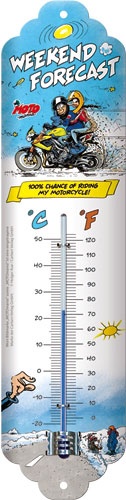 MOTOmania Weekend Forecast, thermomètre - 28 cm x 7 cm