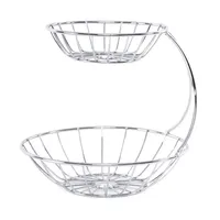 DESIGN DELIGHTS Obst-Etagere, Silber, Metall Obstständer, Früchteschale, Brotkorb