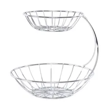 DESIGN DELIGHTS Obst-Etagere, Silber, Metall Obstständer, Früchteschale, Brotkorb