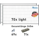 Bauzaun Set / Paket light | 70 Stk mit Betonfüßen