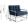 s-style möbel Loungesessel Tampa Samtstoff 84 x 81 x 89 cm Blau/Silber