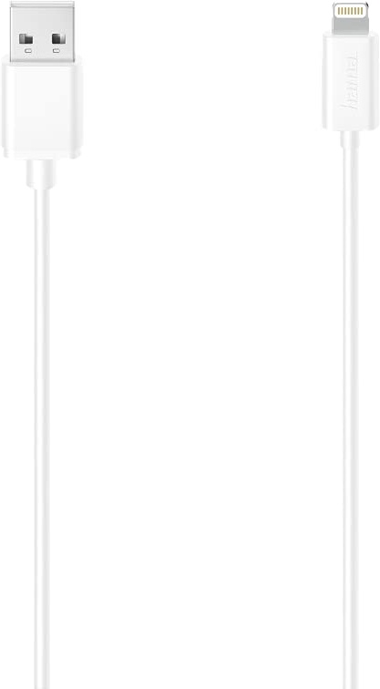 Hama USB-Ladekabel für iPhone, iPad, iPod an MacBook (Lightning Connector, Made for iPhone/iPad/iPod-zertifiziert, High-Speed-Datenkabel, USB 2.0 auf Lightning-Kabel, Knickschutz, 1,5 m) weiß