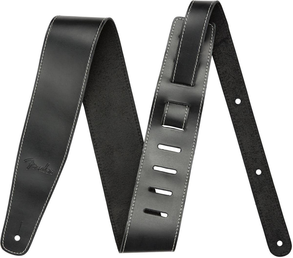 Fender Broken-in Leather Strap 2,5" Black