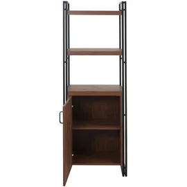 Mendler Bücherregal HWC-A27, Regal Standregal Wohnregal, Staufach mit Tür 165x55cm 3D-Struktur Wildeiche-Optik