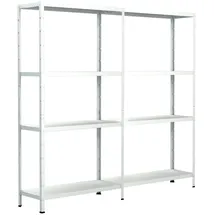SCHULTE Regalwelt Anbauregal Metall 180 cm x 160 cm x 50 cm weiß 8 Fachböden