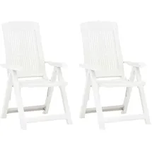 vidaXL Verstellbare Gartenstühle Klappstuhl 61,9 x 92 x 25,9 cm weiß 2 St.
