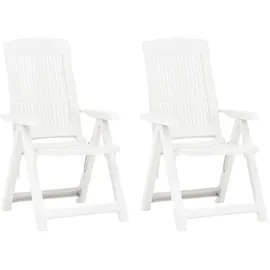 vidaXL Verstellbare Gartenstühle Klappstuhl 61,9 x 92 x 25,9 cm weiß 2 St.