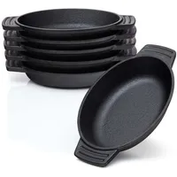 bbq nerd Servierpfännchen oval 22,5 x 13 cm Gusseisen schwarz