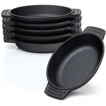 bbq nerd Servierpfännchen oval 22,5 x 13 cm Gusseisen schwarz