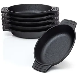 bbq nerd Servierpfännchen oval 22,5 x 13 cm Gusseisen schwarz