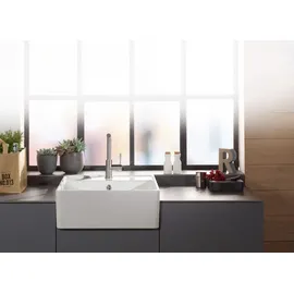 Villeroy & Boch Spülstein Einzelbecken white pearl + Excenterbetätigung