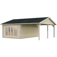Palmako Gartenhaus Irene 19,0+16,2 m2 - 44mm naturbelassen