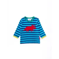 Toby Tiger Langarmshirt mit Triceratops Applikation in blau | Gr.: 98