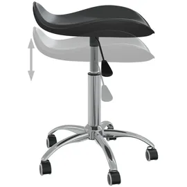 vidaXL Esszimmerstuhl Drehbar Schwarz Kunstleder