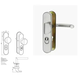 Griffwerk Kombi-Schutzbeschlag LUCIA mit  TITANO SB_884 Schutzklasse ES1 mit ZA 72 mm