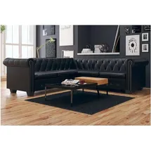 vidaXL Chesterfield-Ecksofa 5-Sitzer Kunstleder Schwarz