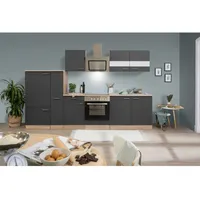 Respekta Küchenzeile Merle 300 cm Grau-Eiche
