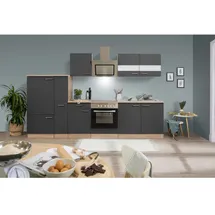 Respekta Küchenzeile Merle 300 cm Grau-Eiche