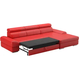sit&more Ecksofa Broadway, mit verstellbaren Kopfteilen, wahlweise mit Bettfunktion rot