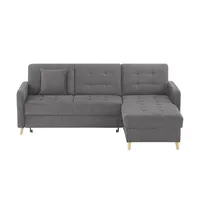 Ecksofa mit Schlaffunktion Venus , grau , Maße (cm): B: 222 H: 87 T: 162