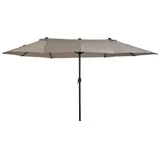 Outsunny Doppelsonnenschirm 455 x 270 cm Hellkaffee