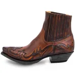 LVTFIYQX Cowboystiefel für Damen und Herren mit Absatz und verlängerter Spitze Herren Western Stiefeletten Cowboy Motorradstiefel,Braun,38 EU - 38 EU