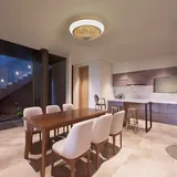 Deckenventilator 38 Cm Mit Rgb Led Beleuchtung Und App Steuerung - Leiser Deckenventilator Mit Fernbedienung Und Timer Für Schlafzimmer Wohnzimmer Flache Decken - Weiß