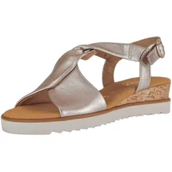 Riemchensandale GABOR COMFORT "Gabor Comfort Sandalen Leder", Damen, Gr. 39, puder, Leder, casual, Schuhe