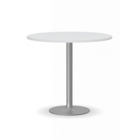 Konferenztisch rund, Bistrotisch FILIP II, Durchmesser 80 cm, graue Fußgestell, Platte weiße