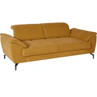 2,5-Sitzer SIT & MORE "Percy", gelb (mustard), B:207cm H:80cm T:112cm, Sofas, 15 cm Fußhöhe, Sitztiefenverstellung, wahlweise Kopfteilverstellung