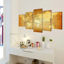 vidaXL Bilder Dekoration Set Weltkarte 100 x 50 cm