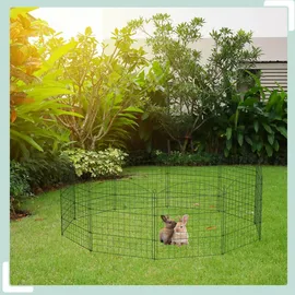 Relaxdays Teichzaun 10 Elemente 78 x 75 cm dunkelgrün