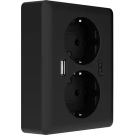 2USB 2U-449719 Unterputz-Dose mit USB-C® Schwarz 1 St.
