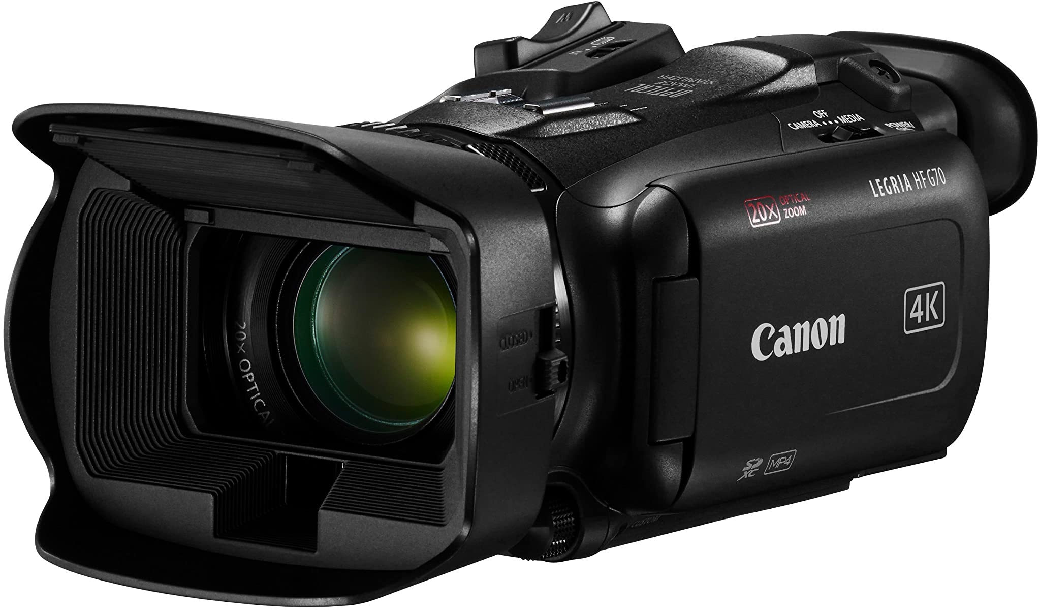 Canon LEGRIA HF G70 Camcorder 4K Full HD (UHD Videokamera 20fach Zoom, 3,5-Zoll LC-Display, Autofokus, Zeitlupe, Zeitraffer, 2 SD Kartenslots, MP4 Video Aufzeichnung, UVC HD Livestreaming) schwarz