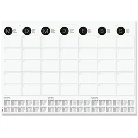 Sigel Schreibtischunterlage MONATSPLANER 2027/2028/2029 schwarz/weiß Papier 59,5 x 41,0 cm, 12 Blatt