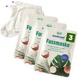 Medosan Fußmaske Fußmaske, 3 Paar Super-Sparpack, Korean Skincare