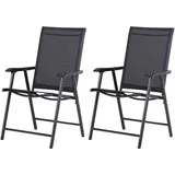 Outsunny Klappstuhl mit Armlehne 58 x 64 x 94 cm schwarz 2 St.