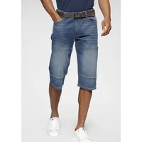 H.I.S. H.I.S Jeansbermudas »HANTZ«, (Set, 2 tlg., mit abnehmbarem Gürtel), gerader Beinschnitt, Used-Look mit Abriebeffekten H.I.S blue-washed