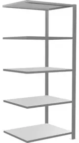 Schulte Anbauregal Büro-Steckregal MULTplus150 1800 x 750 x 600 mm 5 Fachböden Längenriegel verzinkt mit Mittelanschlag