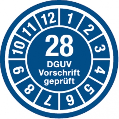 Dreifke® Jahresprüfplaketten, DGUV Vorschrift geprüft, - 35 mm Dokumentenfolie selbstklebend, 10 St