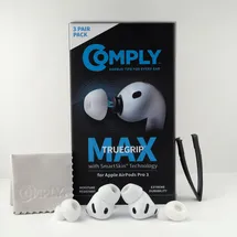 COMPLY TrueGrip MAX | Premium Memory Schaumstoff Ersatz-Ohrstöpsel für AirPods Pro 3 Weiss Größe L, 3 Paar