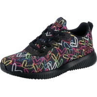 SKECHERS Damen Bobs Squad Starry Love Sneaker, Black And Multi Engineered Knit, 40