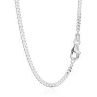 NKlaus Panzerkette Echte 925er Silber Panzer Kette Panzerkette 5019 Collier 60cm 2,0mm 7, (1 Stück), Made in Germany silberfarben