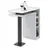 Stolkom Bartisch Bay 108 x 103 x 50 cm Weiß / Beton dunkel