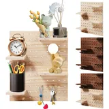 DIY Schlüsselbrett Holz – Modular als Schlüsselbrett, Ø8 mm, 30 mm Abstand, Marshall Schlüsselbrett oder Schlüsselboard Pegboard für Wand-Organizer und Deko, 30 x 8,98 Zoll (Holzfarbe)