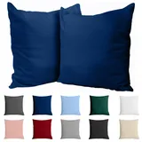Dreamzie Kissenbezug 65 x 65 Baumwolle Renforcé (2er-Set) - Dunkelblau - Dicht gewebt mit 57 Fäden/cm2 - Kissenbezüge 65 x 65 cm - Oeko Tex Zertifiziert - Dreamzie
