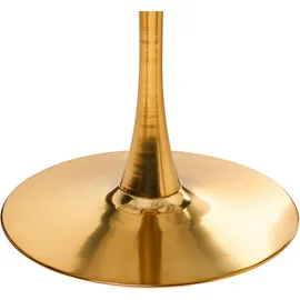 Beliani Esszimmertisch Weiß / Gold Marmor Optik Rund 120 cm MDF-Platte Metall Modern Minimalistisch
